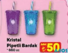 KRİSTAL PİPETLİ BARDAK 600 CC KRİSTAL PİPETLİ BARDAK 600 CC